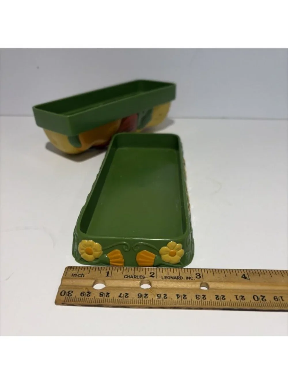 Vintage 1970s Harvest Butter Dish Melamine Colorful Autumn Fall Thanksgiving